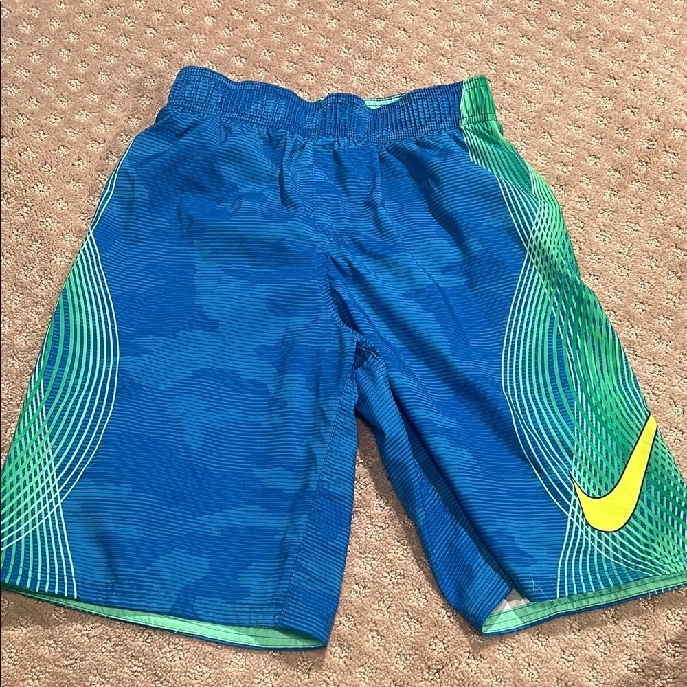 Nike Kids Vibrant Blue and Green Shorts